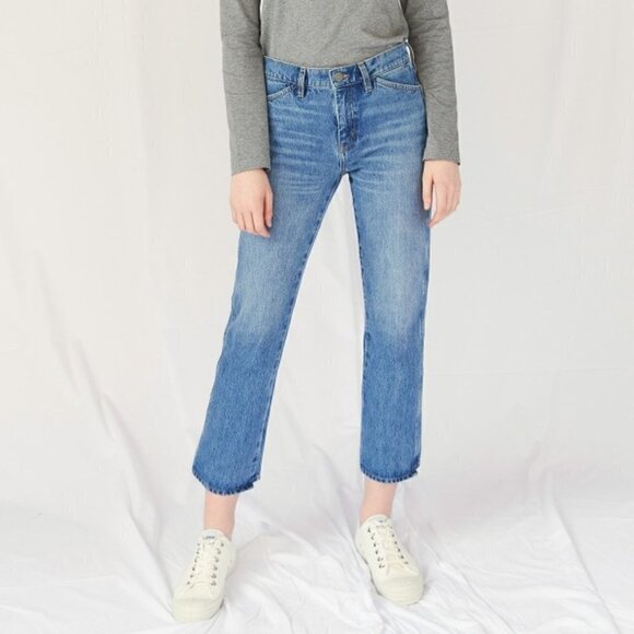 NWT Anthropologie Jeans Straight Leg Light Wash Size 25 - Picture 1 of 8